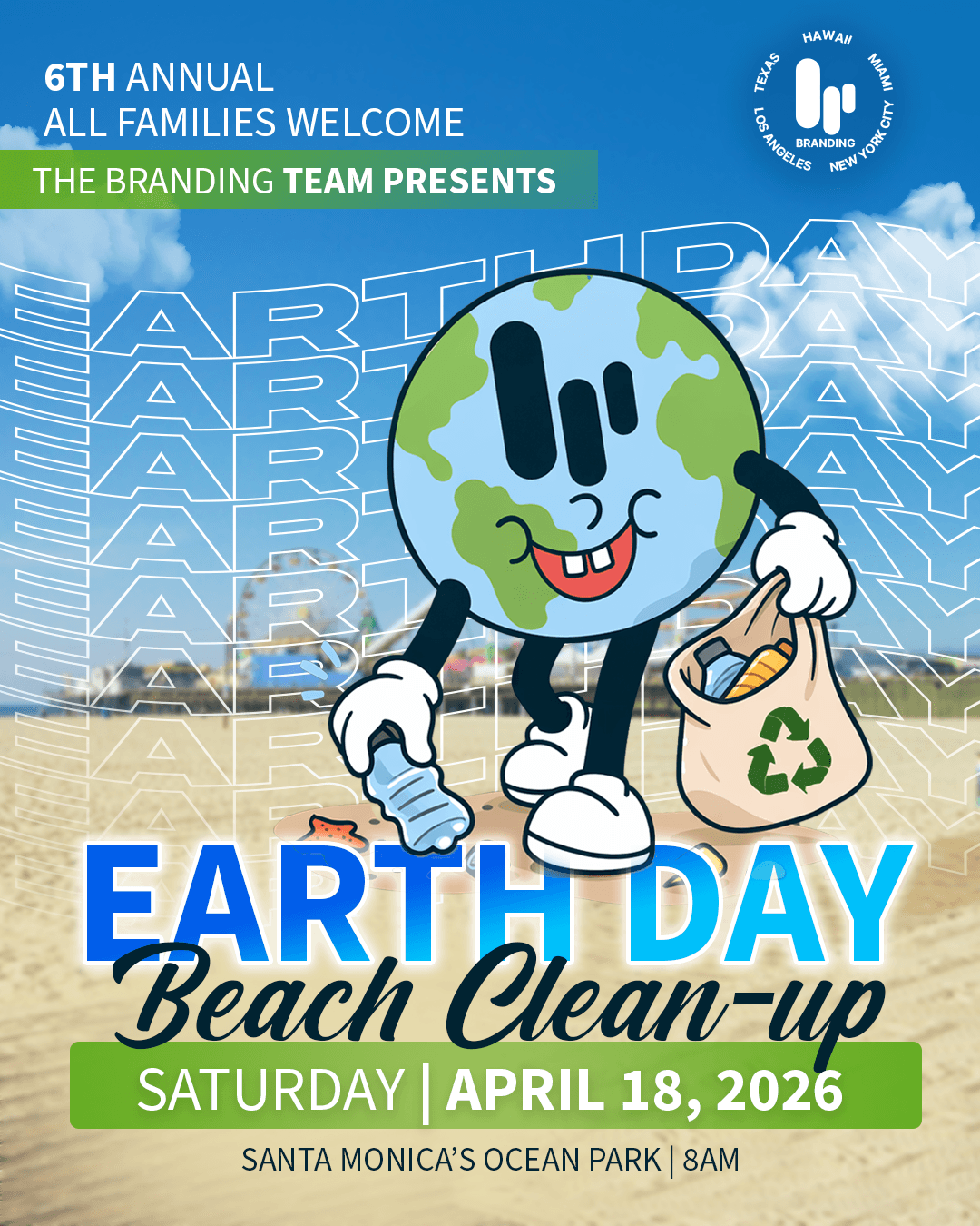 Branding Los Angeles Earth Day Beach Clean Up Branding Los Angeles Earth Day Beach Clean Up