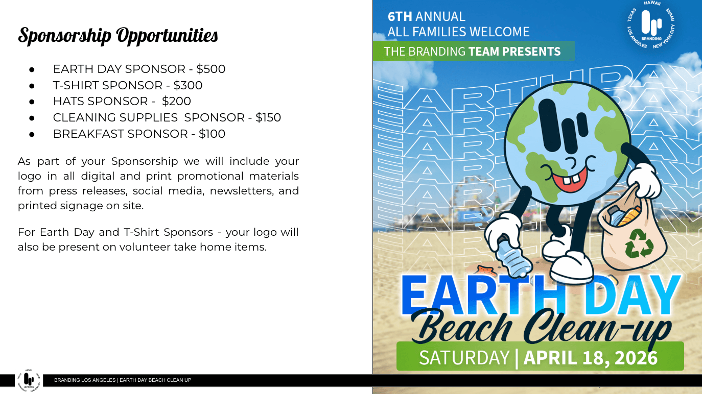Earth Day Beach Clean Up 2026 Sponsor Deck