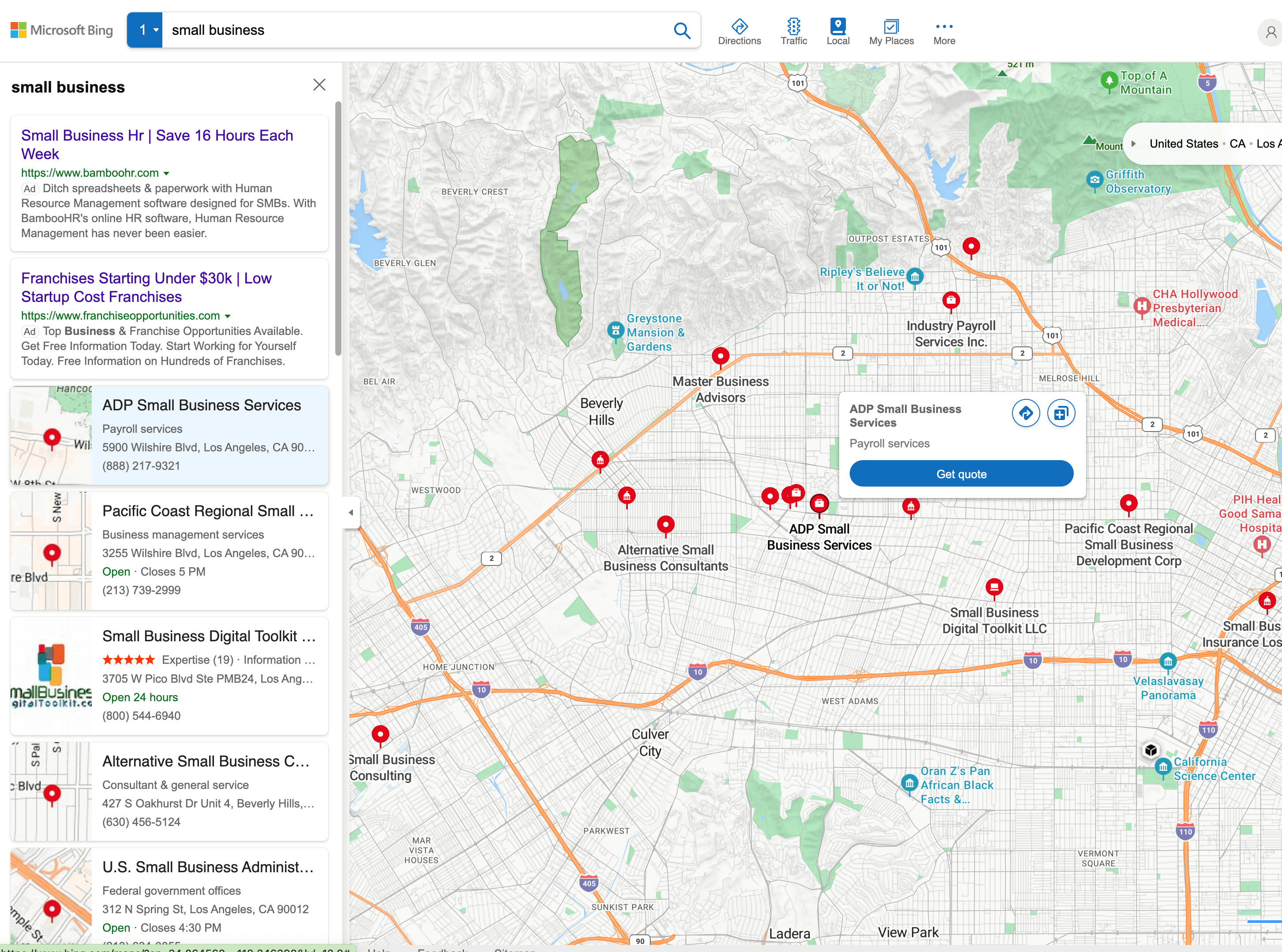 bing places for business